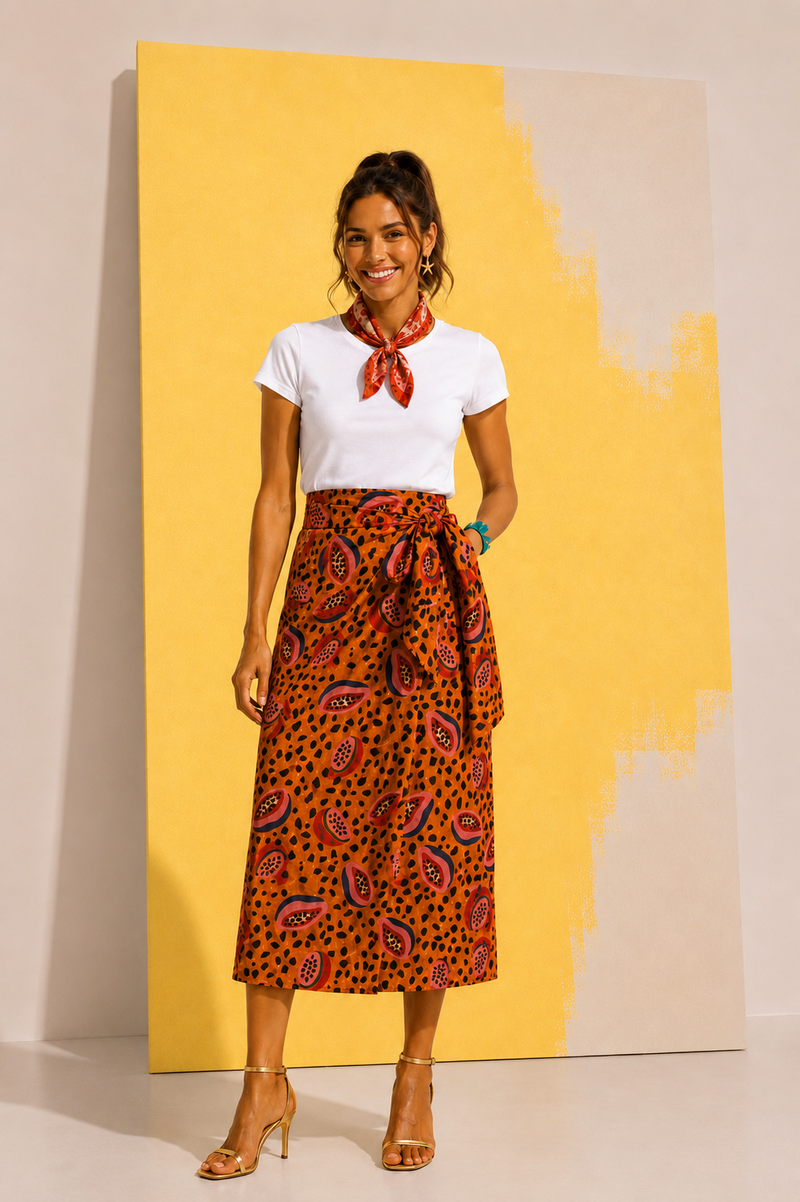 Falda Pareo Papaya