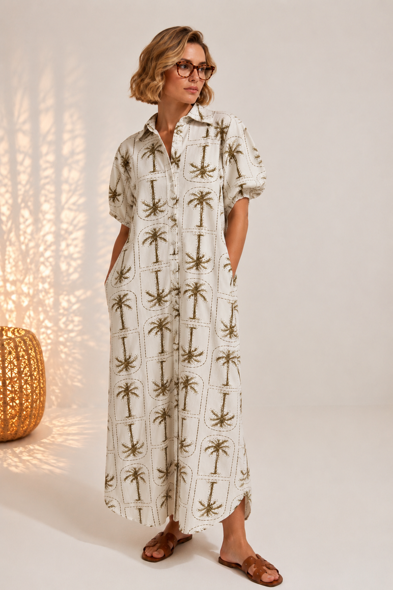 Vestido Camisero Palmeras