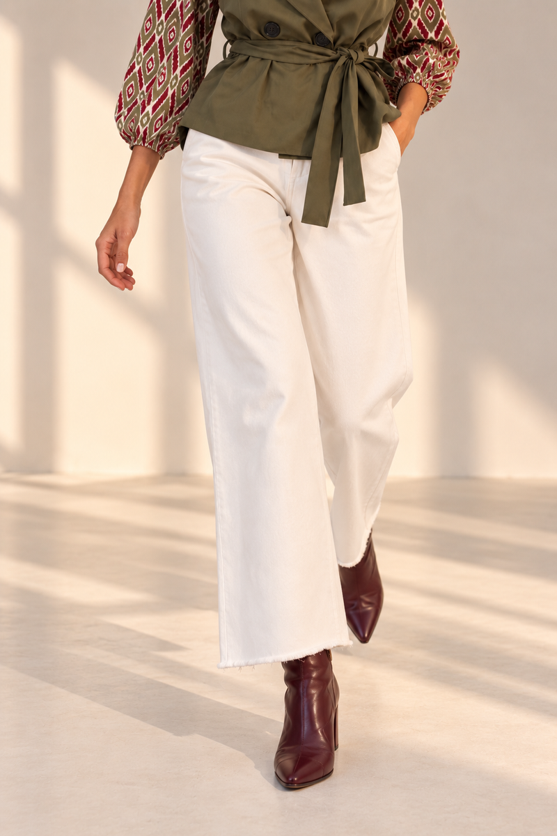 Pantalón Denim Blanco
