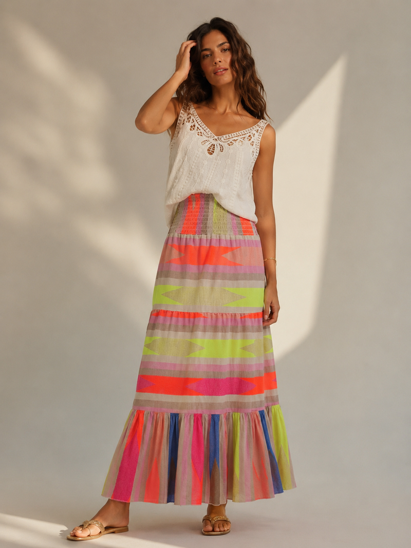 Falda Boho Flúor