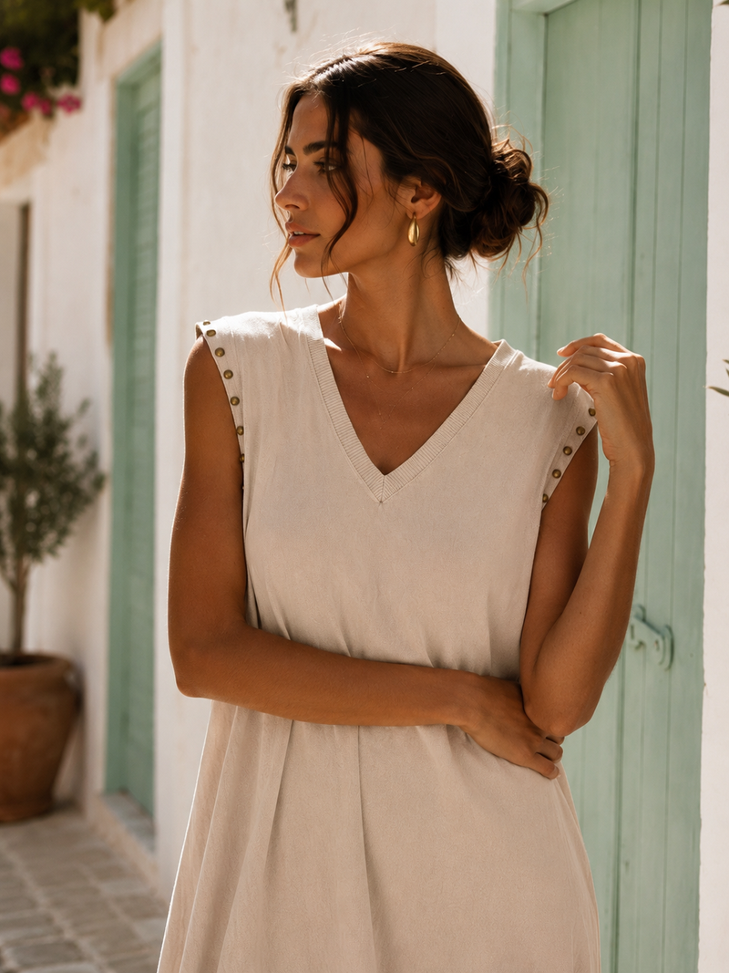 Vestido Oversize Tachas