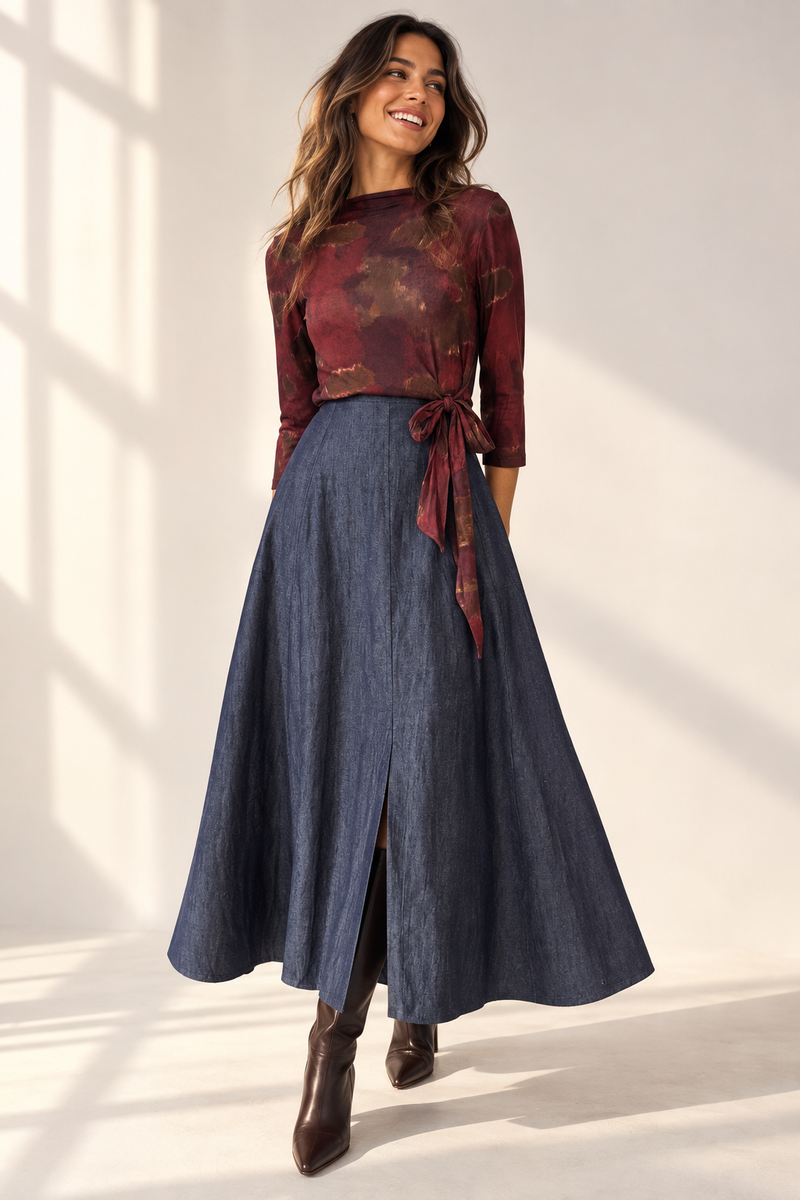 Falda Denim Velvet