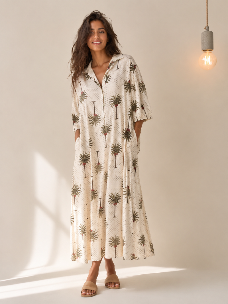 Vestido Lunares Palmeras