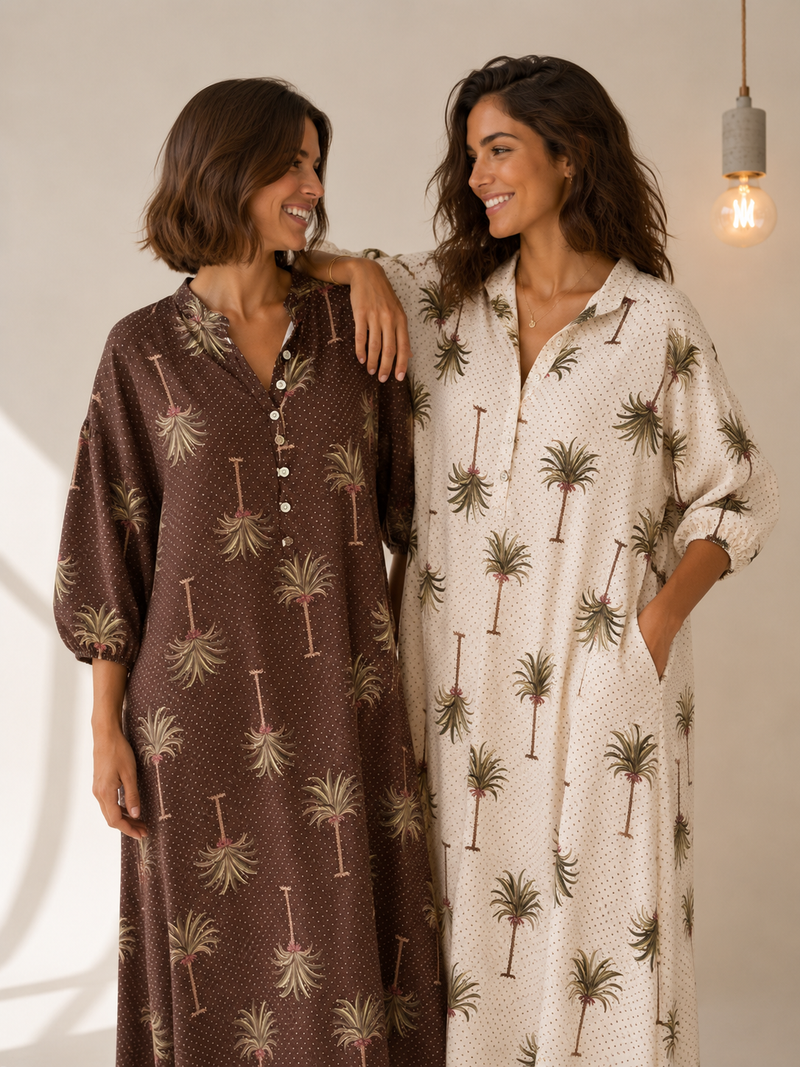 Vestido Lunares Palmeras